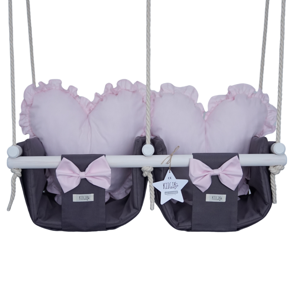 Double baby swing top for twins